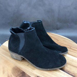 Kensie Garry Black Faux Suede Zip Up Booties Ankle Boots Womens Size 8.5 M